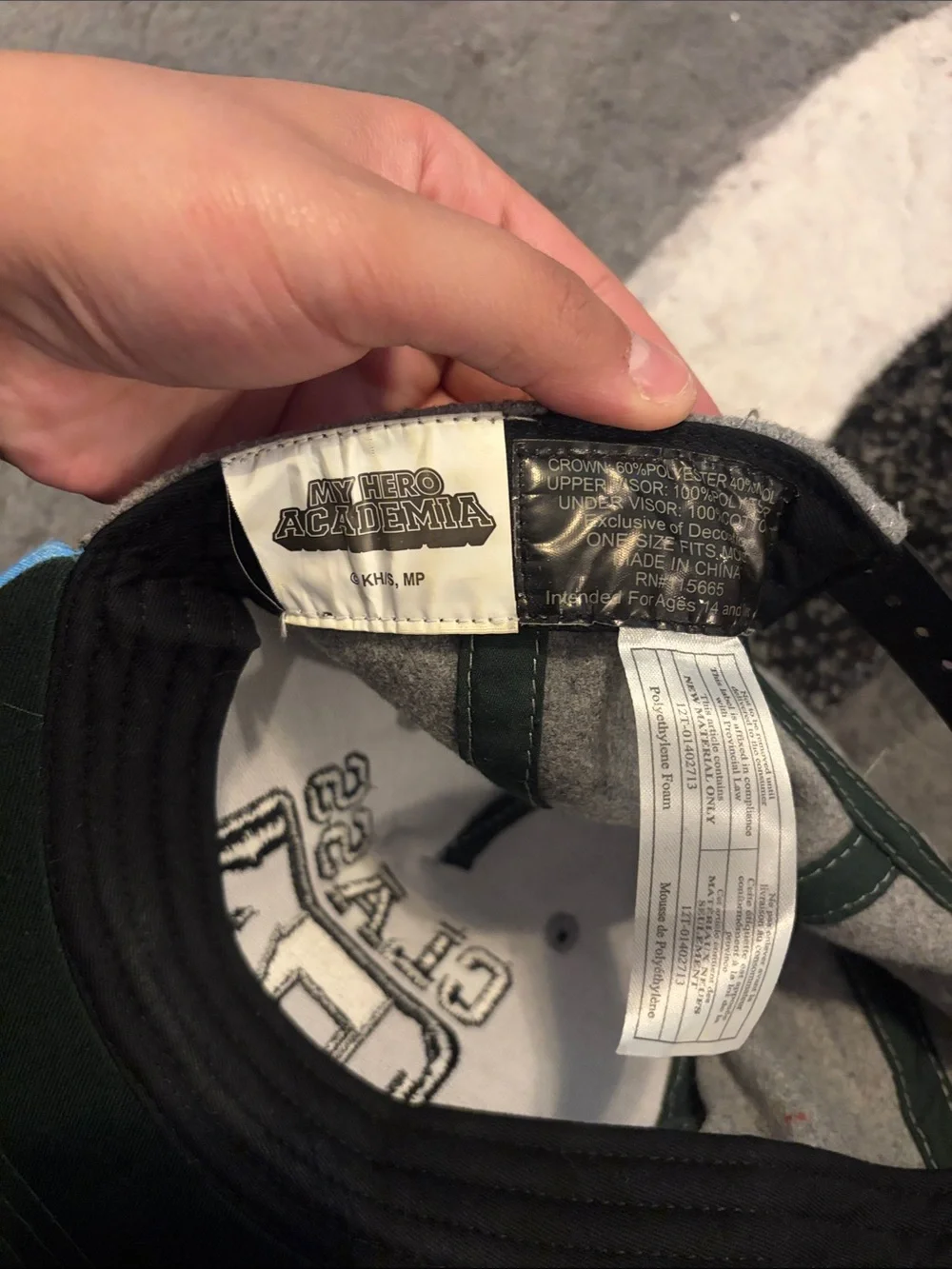 CLASS 1-A Grey & Blue Anime Print Snapback Hat
